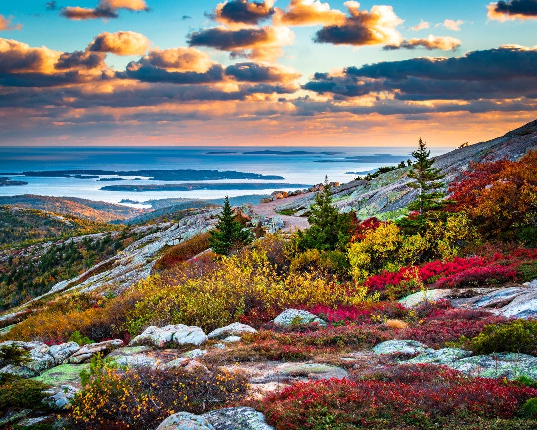 Cadillac Mountain in Acadia National Park in Fall Best End of Summer Motorcycle Destinations to Plan ASAP