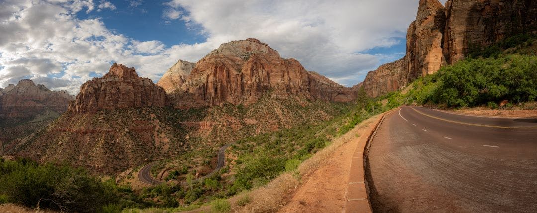 Mount Carmel Scenic Highway Winds Down into Zion Canyon Best of Utah Motorcycle Rides to Explore Now