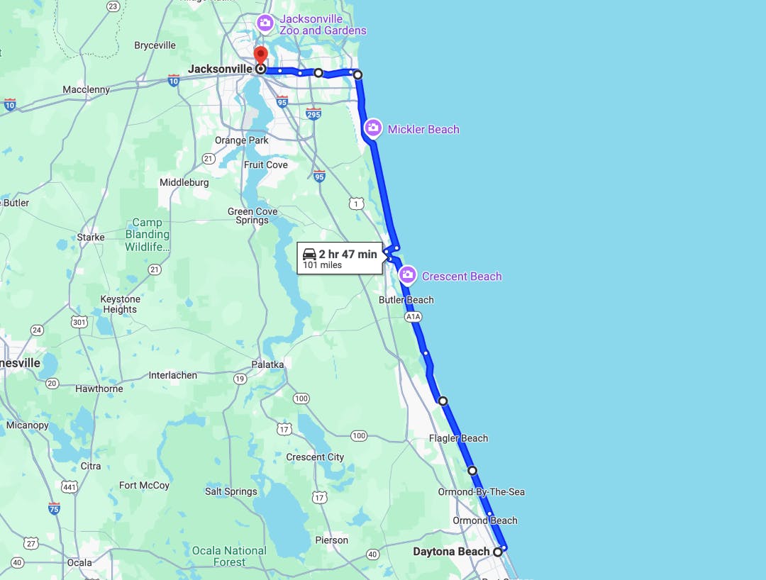 map a1a In The Area? 5 Great Motorcycle Rides in Daytona Beach