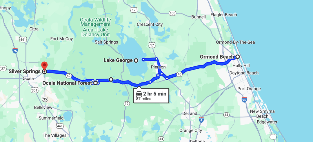 ¿Mapa de ocala en el área? 5 excelentes paseos en motocicleta en Daytona Beach