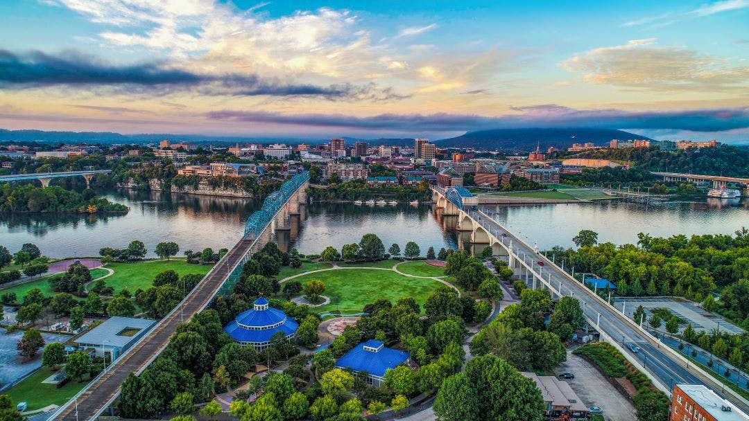 Aerial View of Chattanooga Tennessee TN Skyline Your Guide to an Unforgettable Tennessee Road Trip