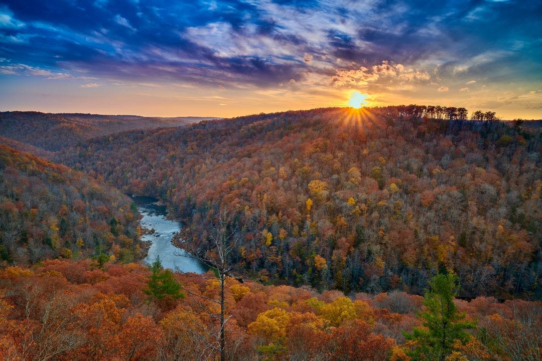 East Rim Overlook - Big South Fork National River and Recreation Area, TN 13 Scenic Locations to See Autumn Foliage in Tennessee