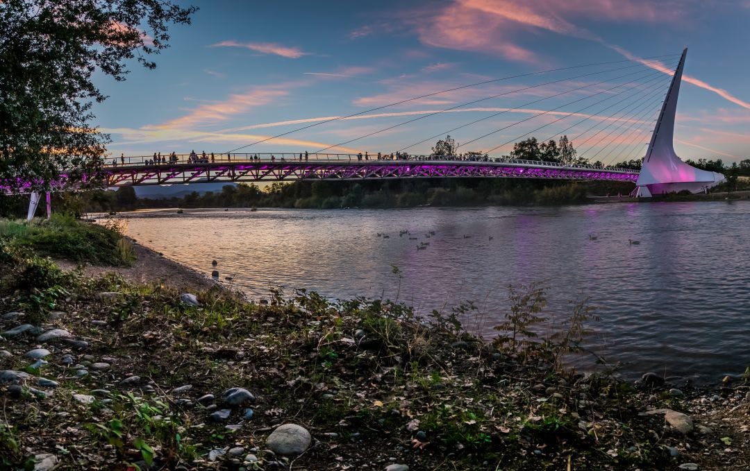 Sundial Bridge - Redding Best States to Ride a Motorcycle Year-Round