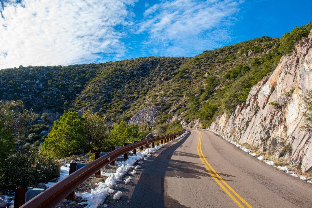 Bonita Canyon Drive to Sugarloaf Mountain in Chiricahua National Monument in Cochise County in Arizona AZ, USA. Best Motorcycle Rides in Tucson, Arizona