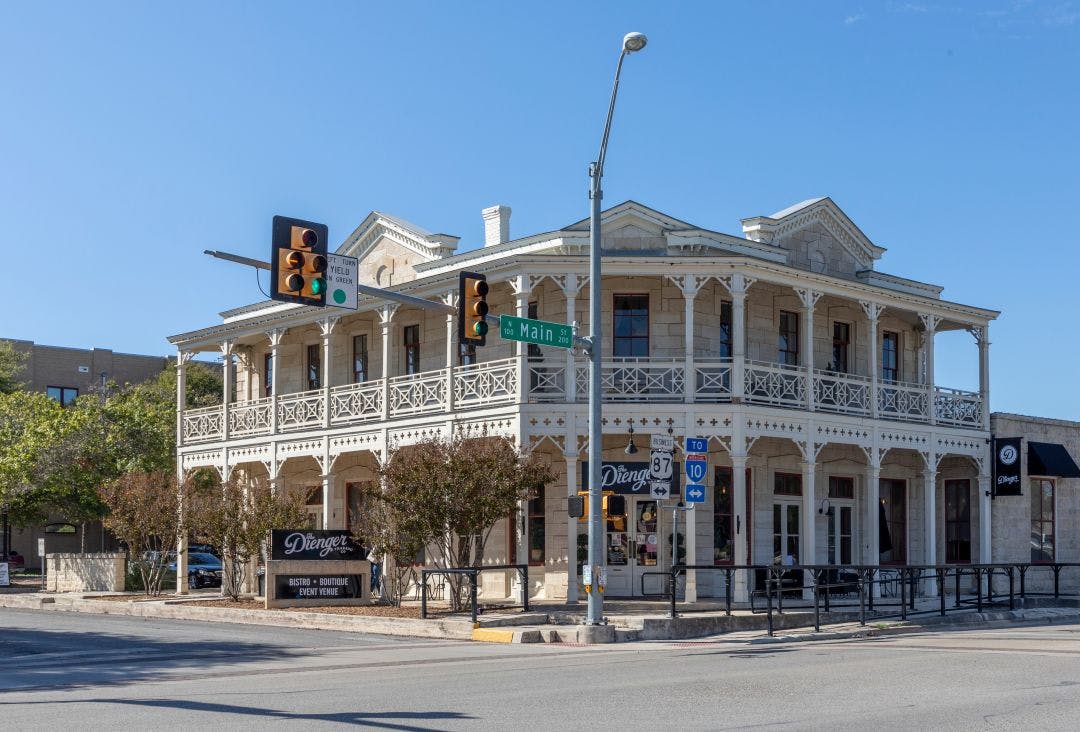 old vintage buildings in western style and decoration in Boerne, Texas, USA Best 15 Day Trips from San Antonio, Texas