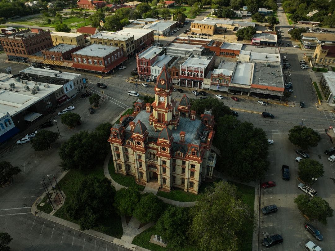 Aerial View of the Caldwell County Courthouse in Lockhart, Texas Best 15 Day Trips from San Antonio, Texas