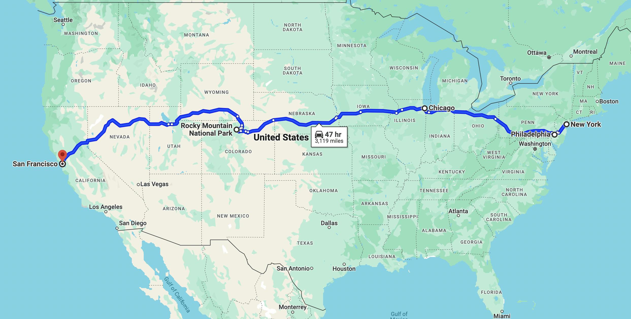 cross-country motorcycle road trip - coast to coast journey