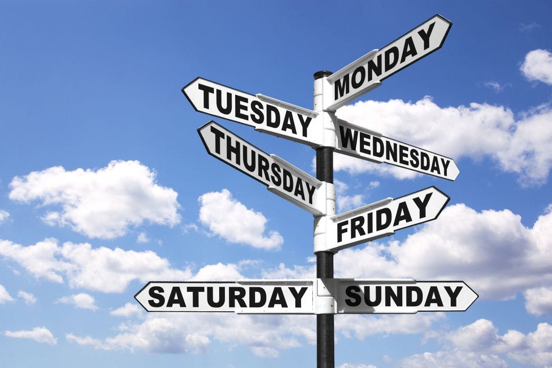 Week days signpost Compare Renting a Motorcycle For a Day Vs. Week