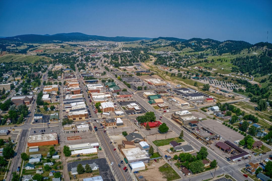 Aerial View of Sturgis, South Dakota Which hosts an annual Motorcycle Rally 2025 Sturgis Rally: Dates, Events, Rentals & Tips