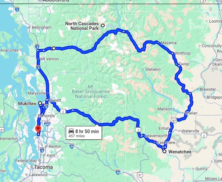 map route cascade route seattle  Best West Coast Motorcycle Trips – Ultimate Itineraries