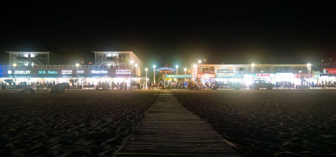 Ocean City, Maryland, beach goers enjoying the boardwalk at night Ocean City Bikefest Info & Events - Sept 10-14 2025 - OCMD