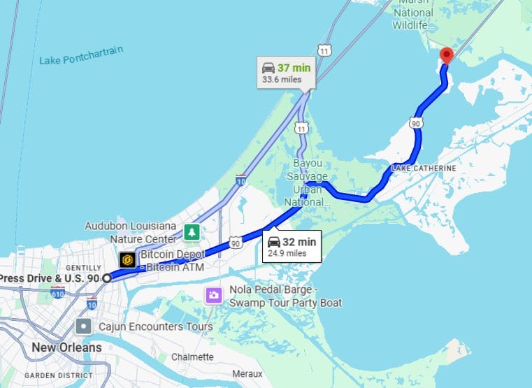 Chef Menteur Highway map Top 5 Scenic Motorcycle Roads in Louisiana