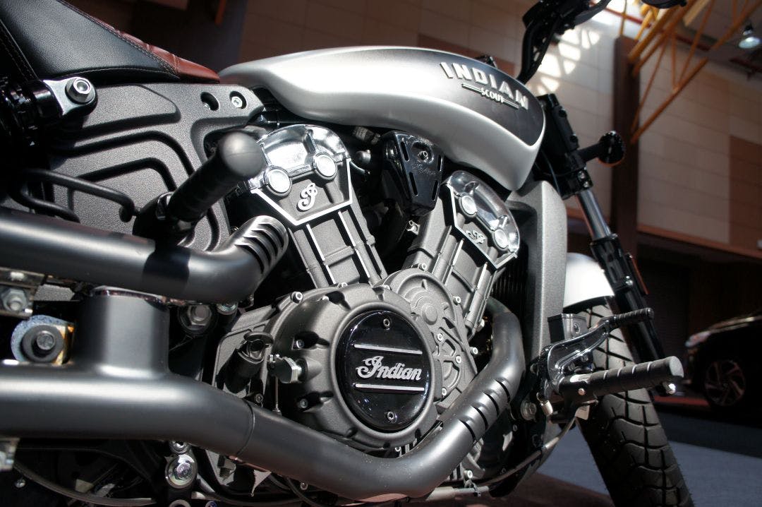 engine of American's Indian motorcycle. Heavy cruiser with v-twins high performance engine Popular Indian Motorcycles Available For Rent