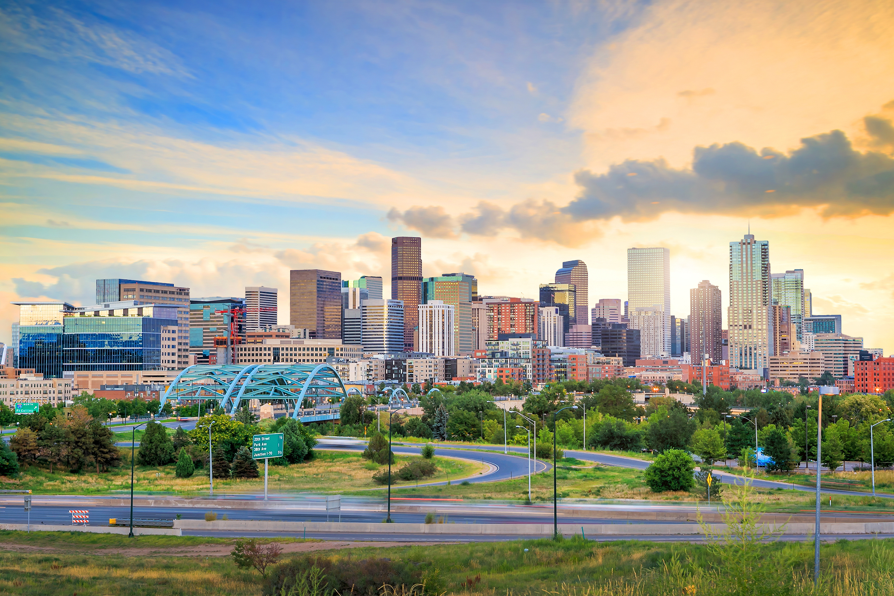 image of denver skyline - book a motorcycle tour in denver with Riders Share