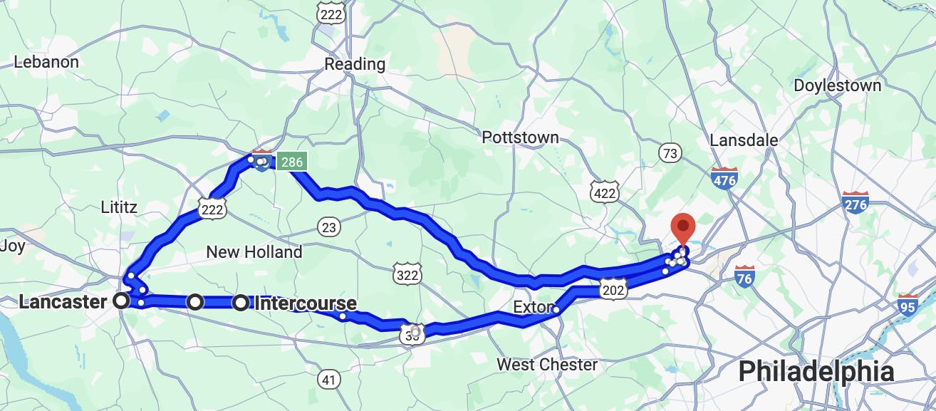 best motorcycle rides near Philadelphia - PA Route 340 – Amish Country