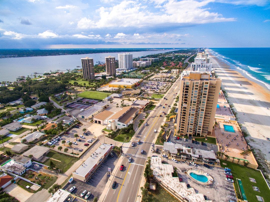 Arial View of Daytone Beach Skyline 33rd Daytona Beach Biketoberfest 2025 Info - Oct 16-19