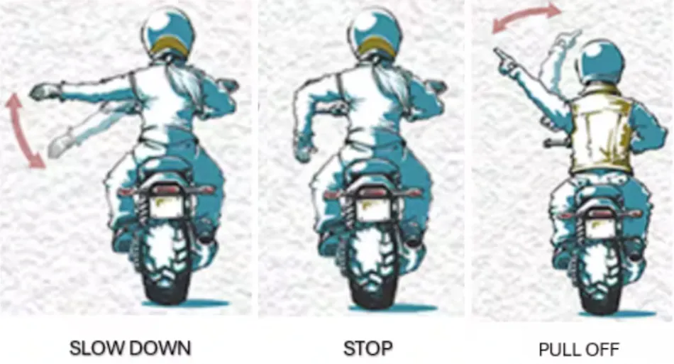 animation of motorcycle hand signals