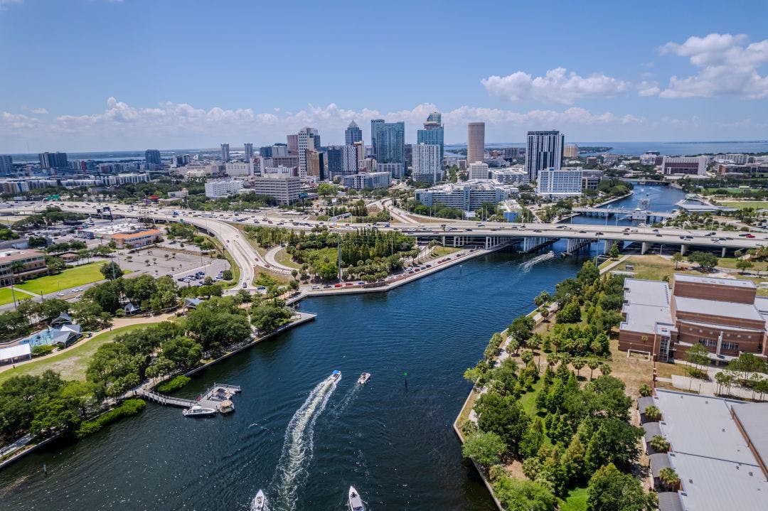 aerial view of tampa bay city and ybor city Gibtown Bike Fest 2026: January 9–11 Event Guide