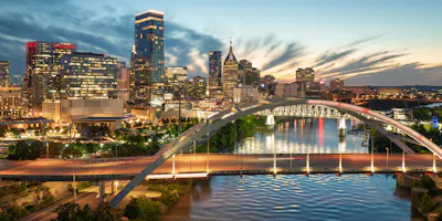 image of downtown nashville/bridge - browse nashville motorcycle rentals on Rider Share