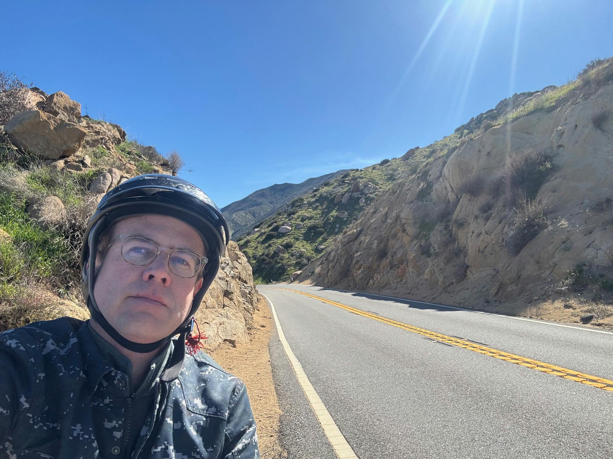 Todd on his motorcycle on a dirt trail south of Banning CA