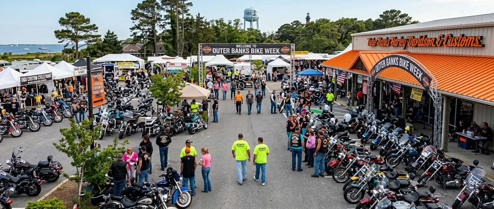 outer banks bike week AI generated