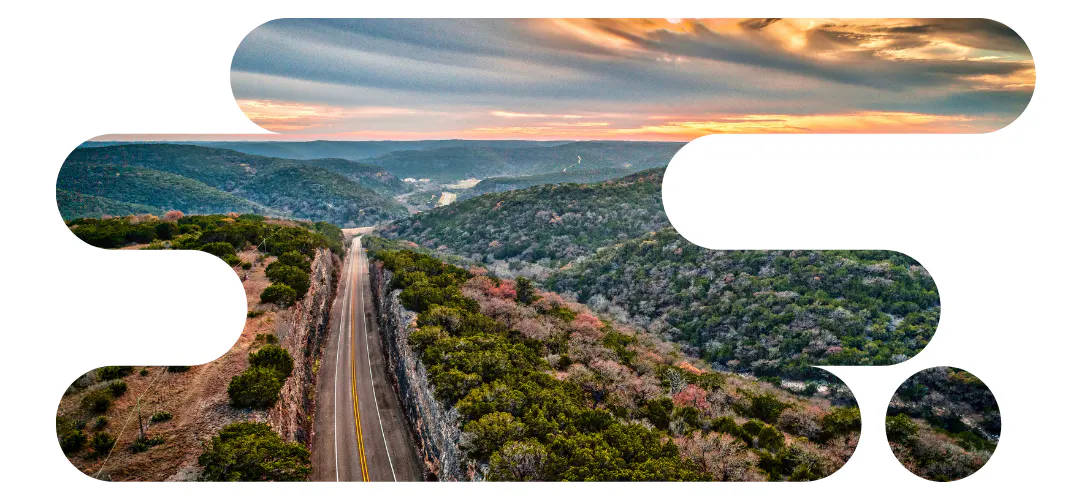 Scenic motorcycle road in Texas
