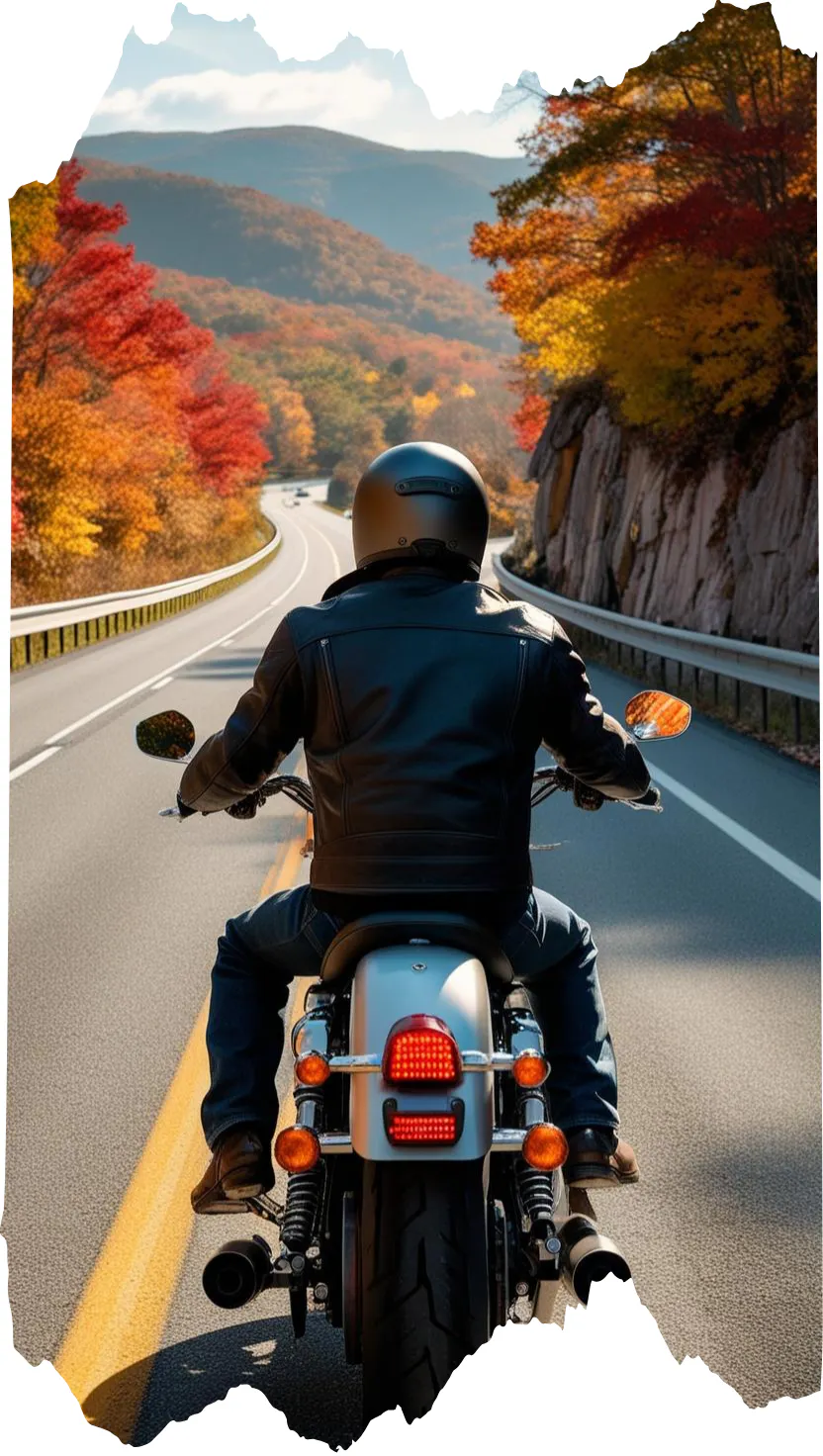 Motorcycle riding on scenic Pennsylvania roads