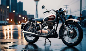 graphic image of motorcycle in parking lot - compare washington motorcycle insurance on Riders Share