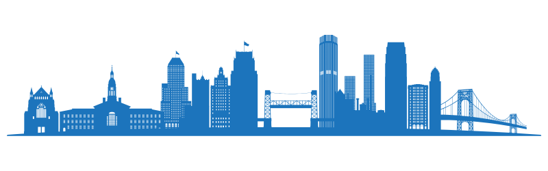 graphic image of city skyline - compare new jersey motorcycle insurance quotes on Riders Share
