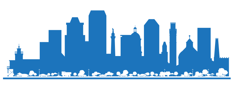 graphic image of city skyline - compare maryland motorcycle insurance quotes on Riders Share