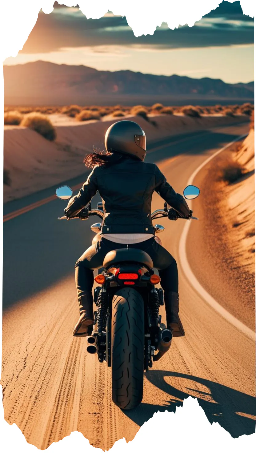 image of rider on a motorcycle - compare nevada motorcycle insurance quotes on Riders Share