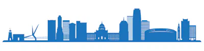 graphic image of city skyline - compare oklahoma motorcycle insurance quotes on Riders Share