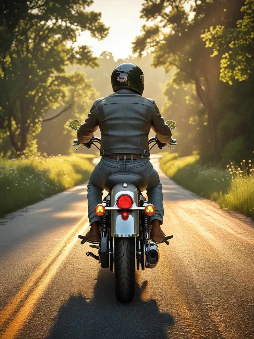 graphic image of rider on a motorcycle - compare arkansas motorcycle insurance quotes on Riders Share