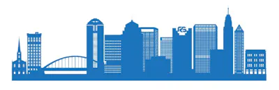 graphic image of city skyline - compare ohio motorcycle insurance quotes on Riders Share