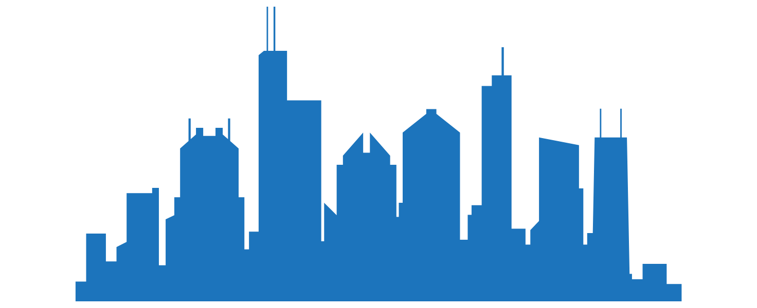 graphic image of city skyline - compare illinois motorcycle insurance quotes on Riders Share
