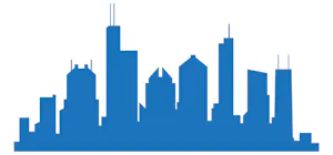 graphic image of city skyline - compare illinois motorcycle insurance quotes on Riders Share