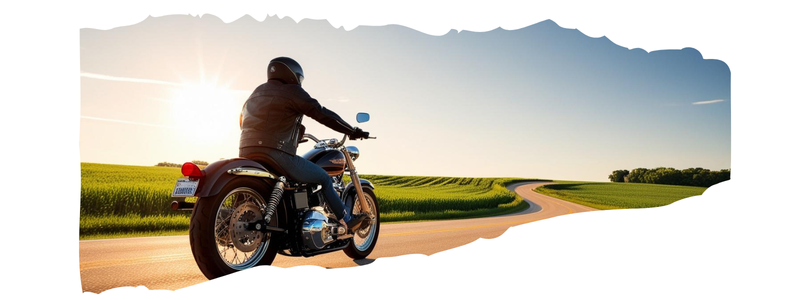 image of rider on a motorcycle - compare illinois motorcycle insurance quotes on Riders Share