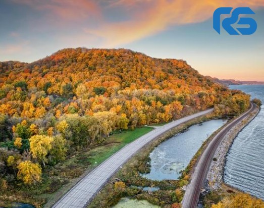 image of michigan road and forest - compare michigan motorcycle insurance quotes on Riders Share