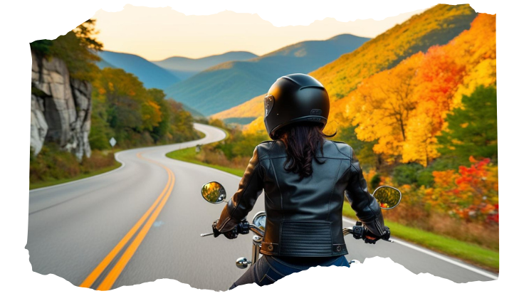 image of rider on a motorcycle - compare west virginia motorcycle insurance quotes on Riders Share
