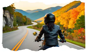 image of rider on a motorcycle - compare west virginia motorcycle insurance quotes on Riders Share