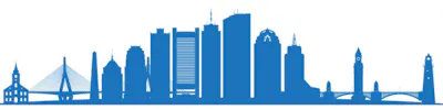 graphic image of city skyline - compare massachusetts motorcycle insurance quotes on Riders Share