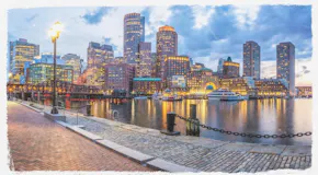 image of city skyline - compare massachusetts motorcycle insurance quotes on Riders Share