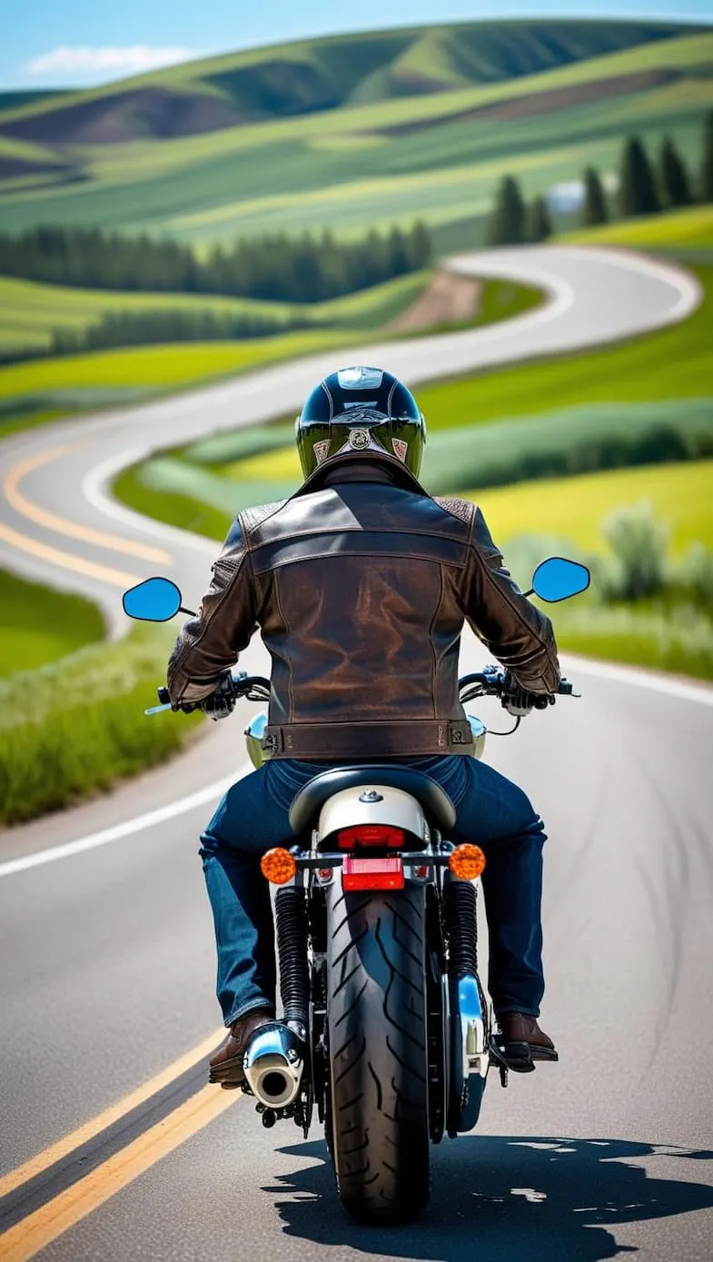 image of rider on a motorcycle - compare north dakota motorcycle insurance quotes on Riders Share