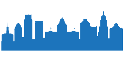 graphic image of city skyline - compare rhode island motorcycle insurance quotes on Riders Share