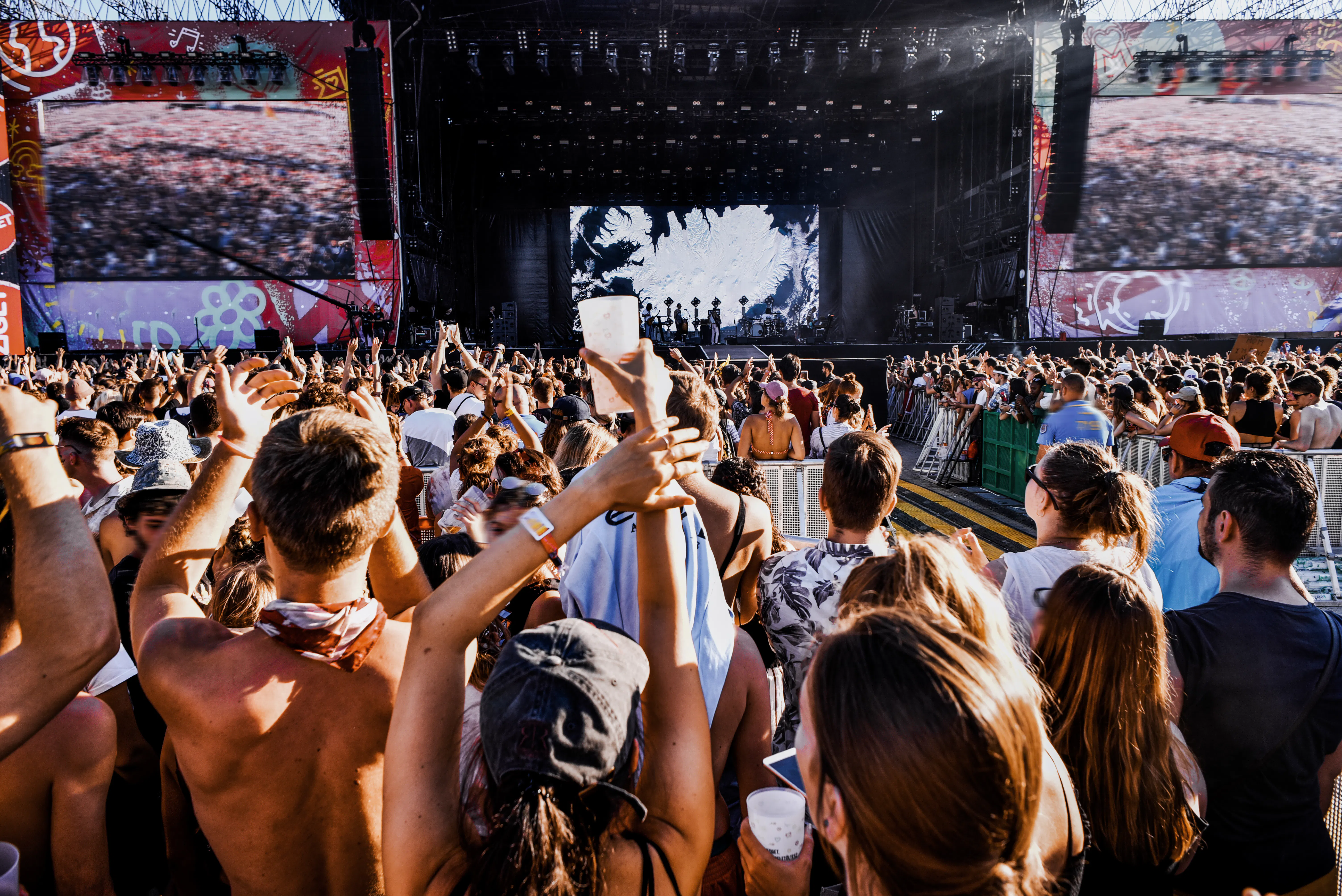 Crowds at a large outdoor Los Angeles festival event