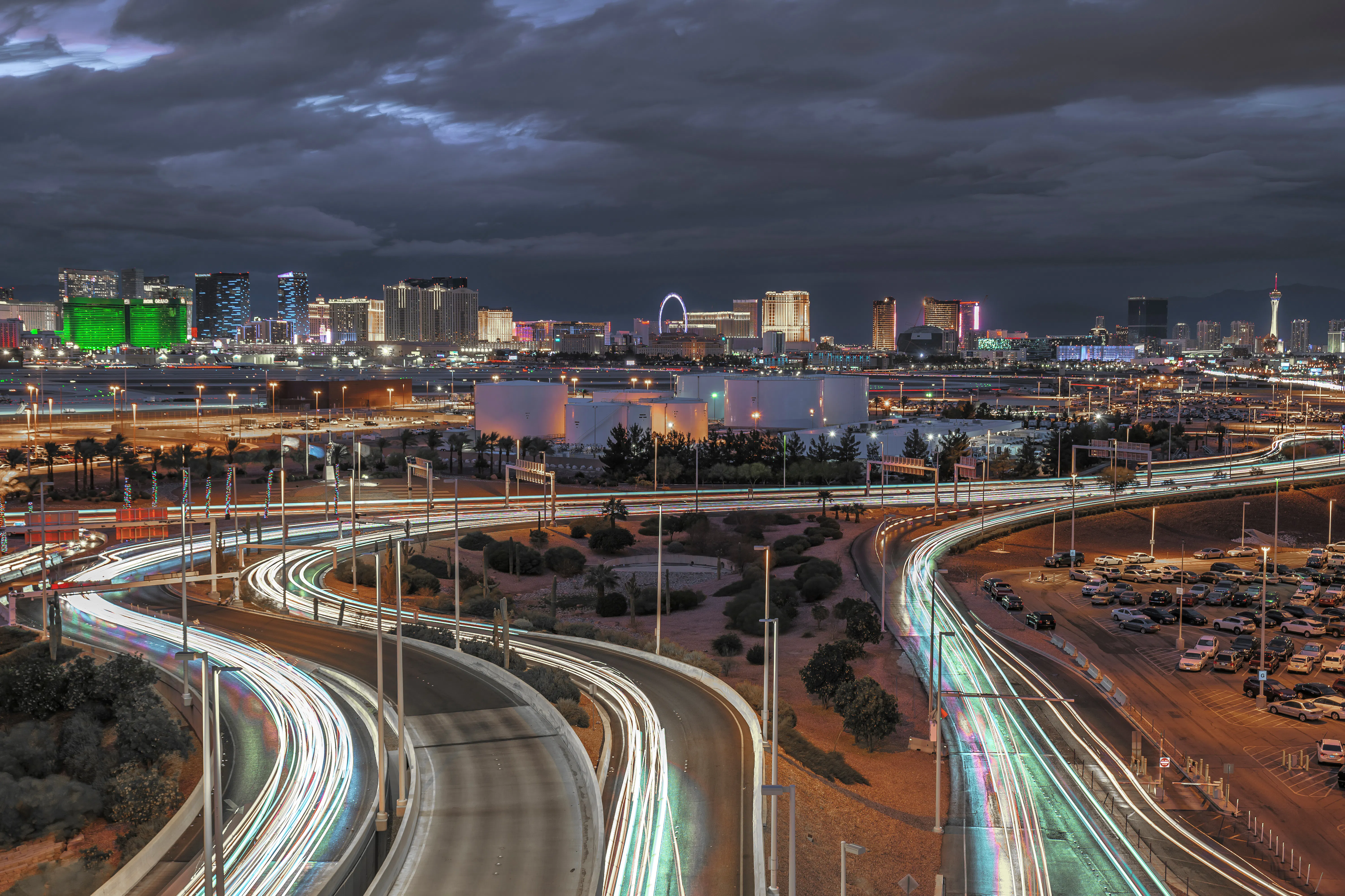 Las Vegas Strip and Nevada desert roads