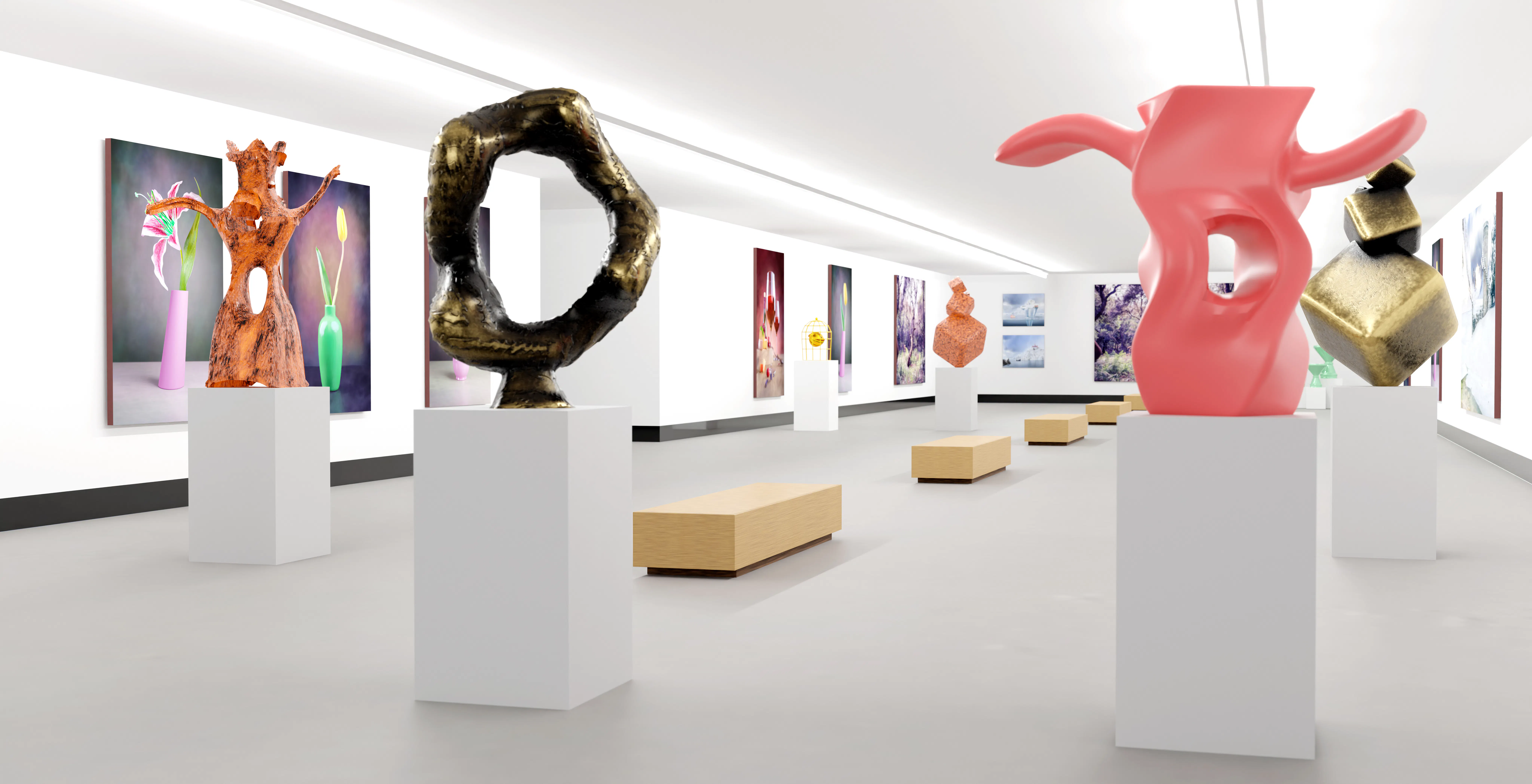 Scottsdale Arts District gallery interior with rotating exhibitions