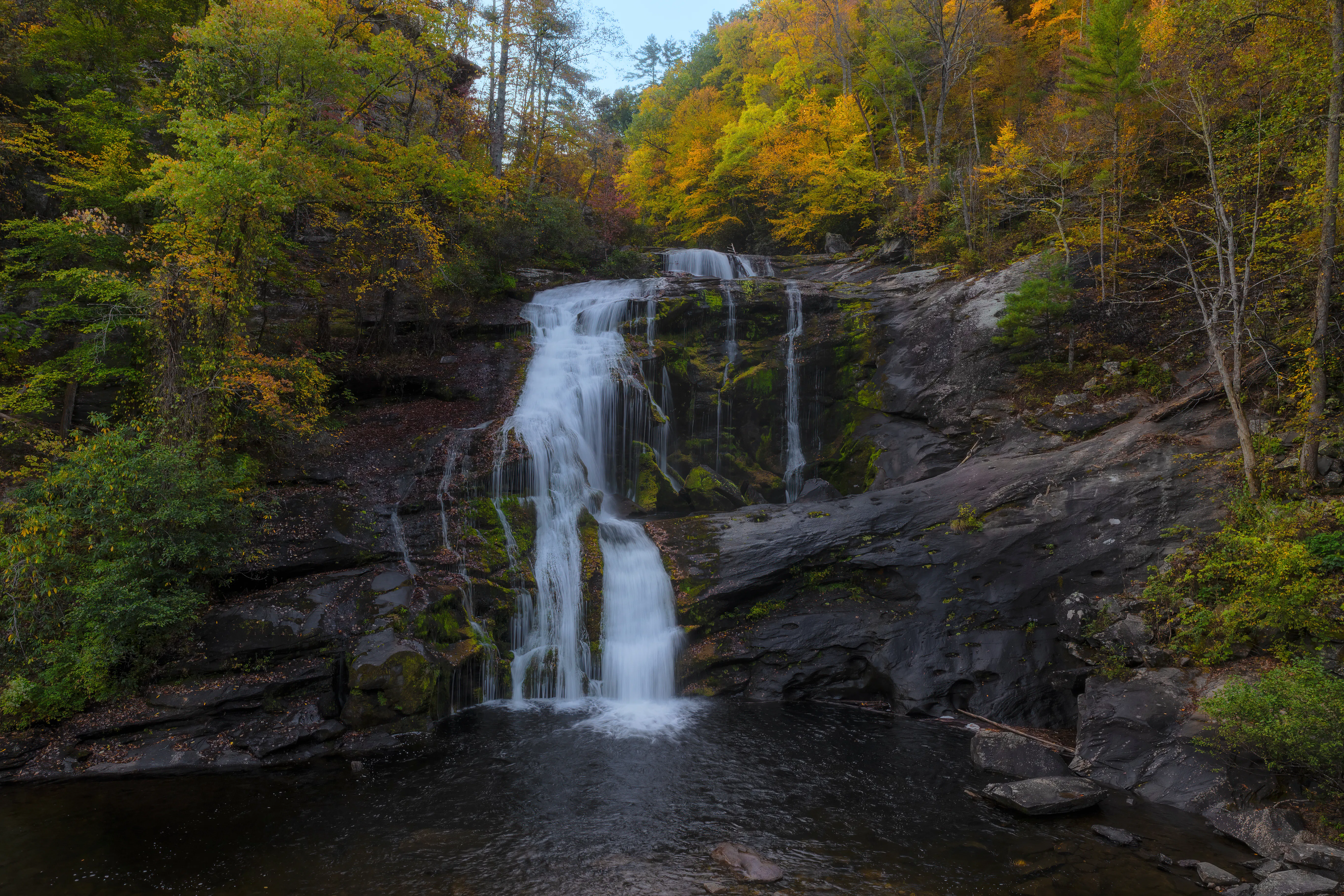 Scenic overlook along the Cherohala Skyway with panoramic mountain views