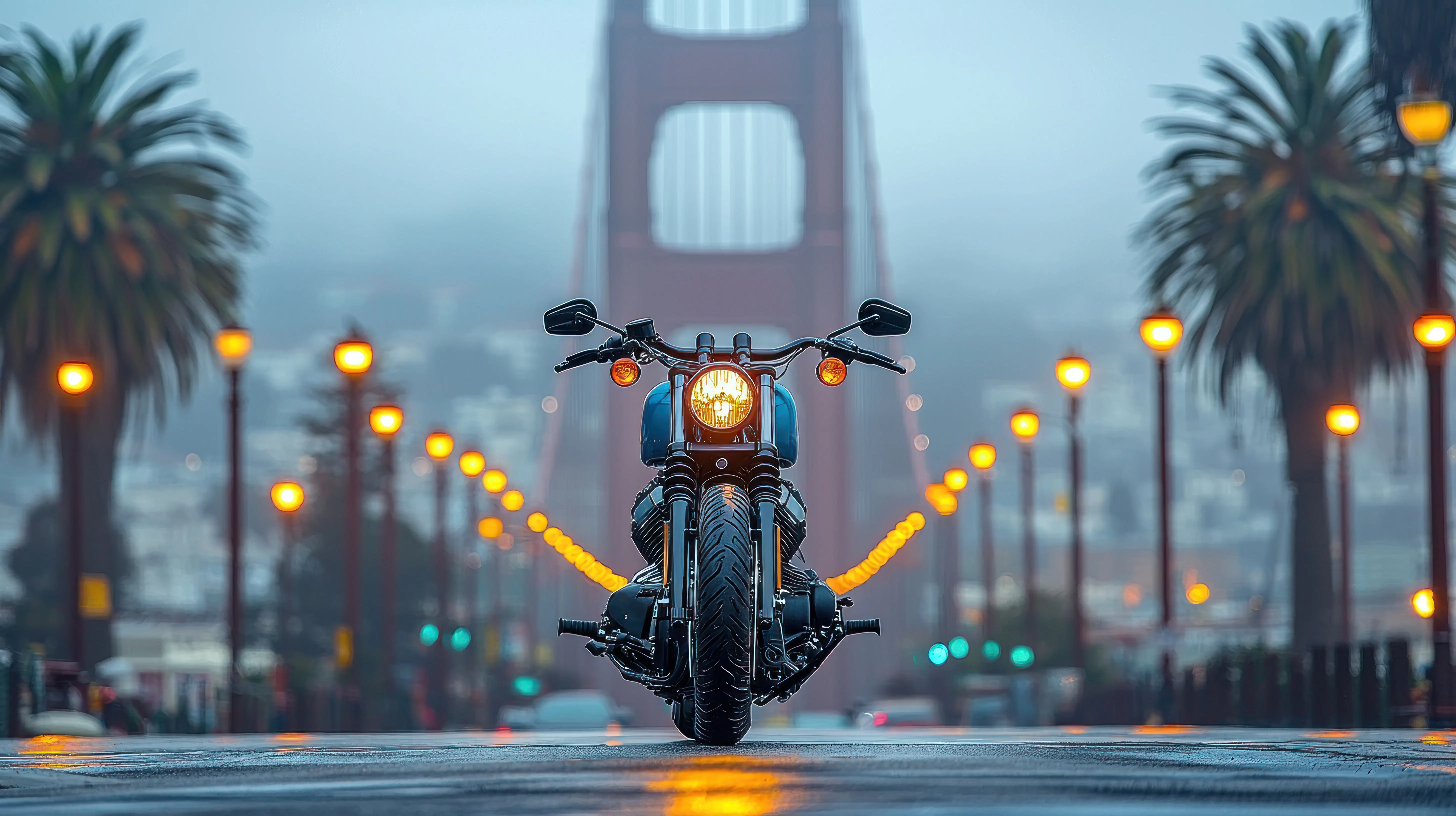 image of a motorcycle on the golden gate bridge - How Much Do Motorcycle Rentals Cost in San Francisco?