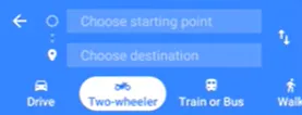 ícone de direções para motocicleta e bicicleta do Google Maps